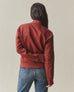 Women's Fleece Bomber Jacket - Russet Brown